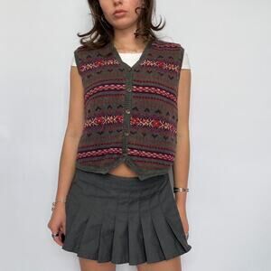 Karen Scott Nordic Print Knit Vest